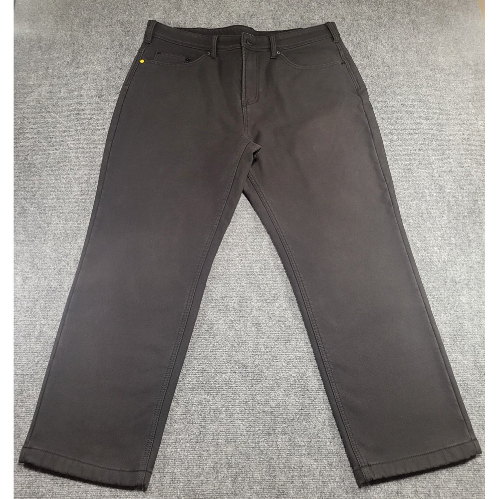 CAT (Caterpillar) Men's Fleece Lined Black Canvas Work Pants Size 38Wx30L